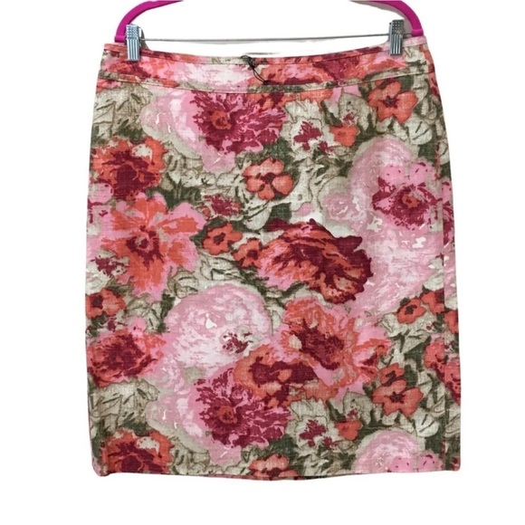Talbots Dresses & Skirts - talbots pencil skirt watercolor multicolor floral